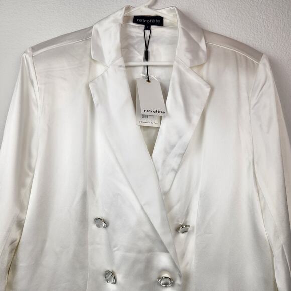 Retrofete Pandora Blazer in White and Crystal Size Large NWT - Picture 4 of 12